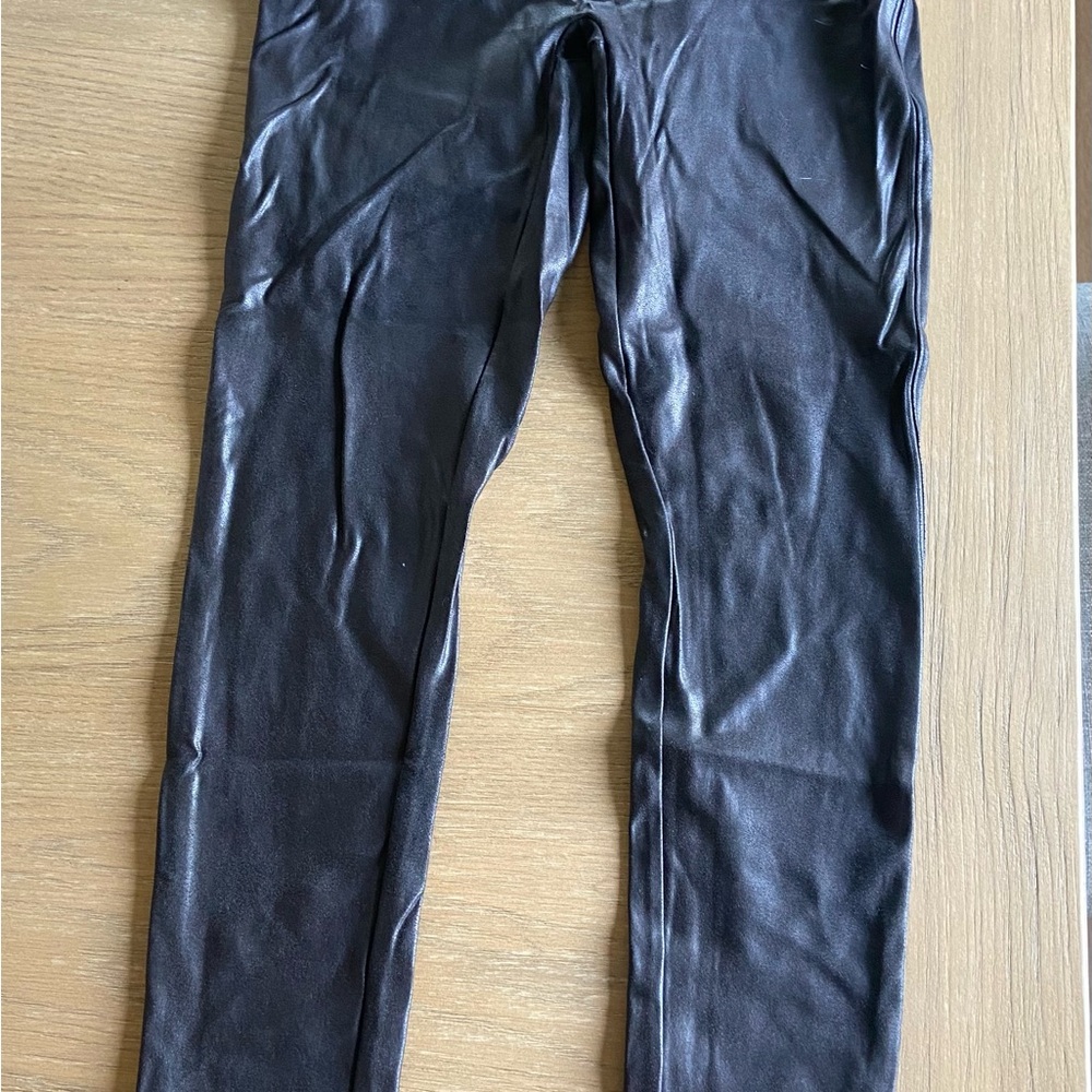SPANX Black Faux Leather Leggings